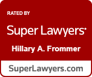 Super Lawyers Badge and Logo designating Hillary Frommer as chosen for the SuperLawyers list